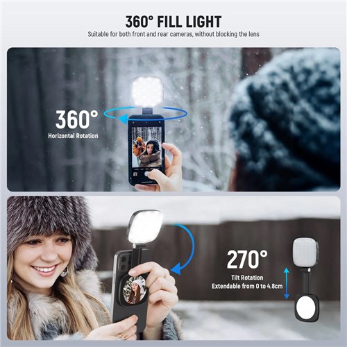 Neewer Basics NL48B Magnetic Selfie Light, Black_3 - Theodist
