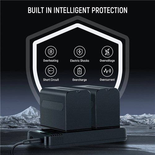 Neewer NW-F970 Dual Charger with 2Pcs 7800 mAh NP-F970 Battery_4 - Theodist