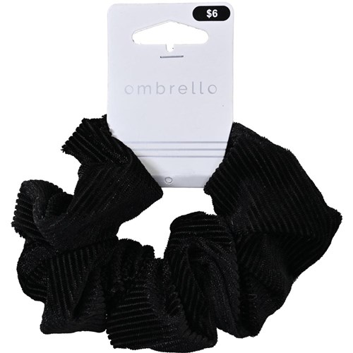Ombrello OMB1901123 Scrunchie Hair Ties Texture 1pc Black - Theodist