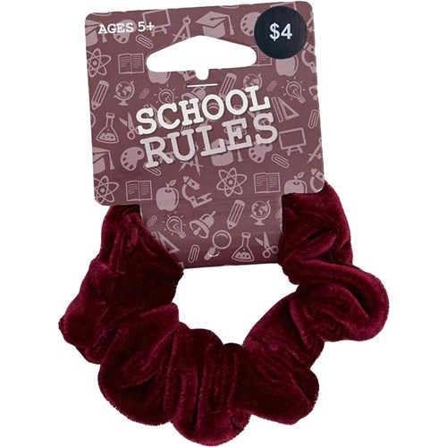 OMB2101283 School Rules - Scrunchie Srw Velvet Maroon - Theodist