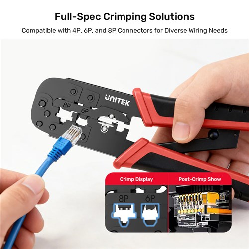 Unitek OT136ARD01 46/6P/8P Multi-Function Rachet Network Cable Crimping Tool_5 - Theodist