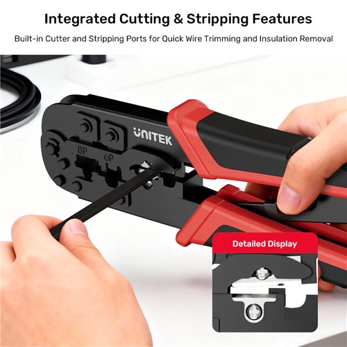 Unitek OT136ARD01 46/6P/8P Multi-Function Rachet Network Cable Crimping Tool_6 - Theodist