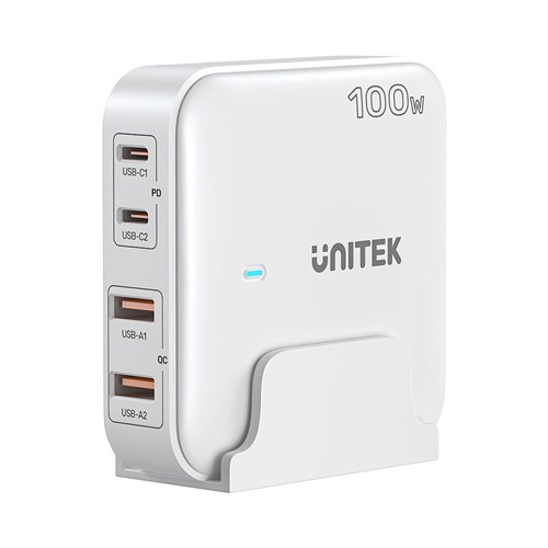 Unitek Desktop GaN Charger 100W 4 in 1 with 2 USB-C PD & 2 USB-A 3.0 with Power Cord_1 - Theodist
