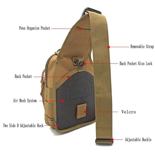Pace P31503 Tactical Chest Bag, Khaki_2 - Theodist