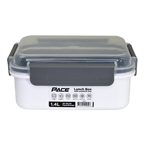Pace P8121 Lunch Box with Sandwich Tray 1.4L On the Go Food Storage - Theodist