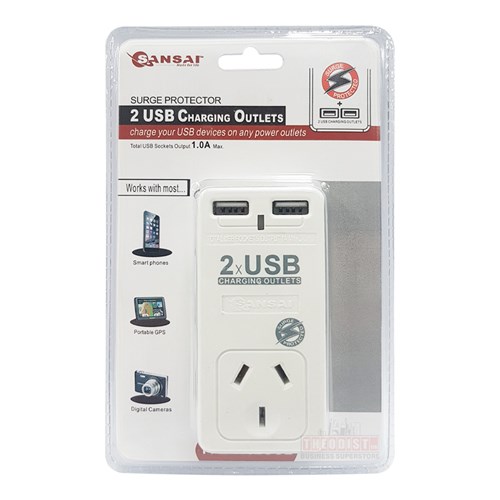 Sansai PAD-102USB 1.0A 2 USB Charging Outlets_1 - Theodist