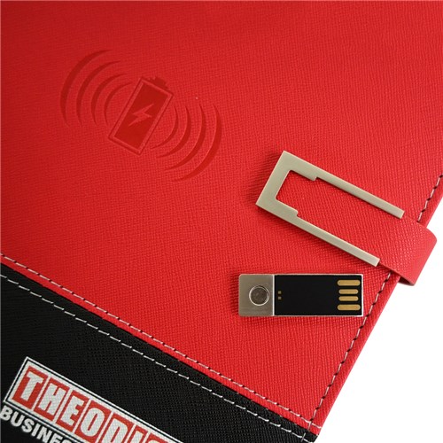 Theodist Notebook with Power Bank, Flash Drive & Wireless Charger PADFOLIO_5 - Theodist