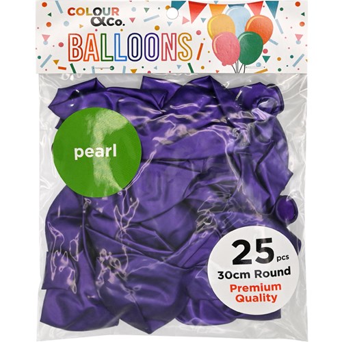 Colour & Co. PB2530 Pearl Balloons, 25 Pcs, 30cm Round, Premium Quality_4 - Theodist
