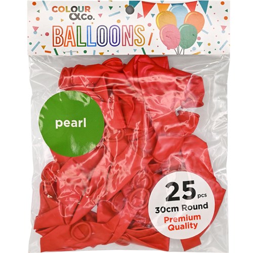 Colour & Co. PB2530 Pearl Balloons, 25 Pcs, 30cm Round, Premium Quality_1 - Theodist