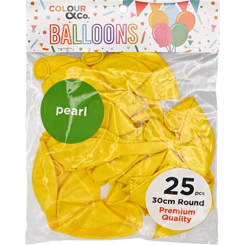 Colour & Co. PB2530 Pearl Balloons, 25 Pcs, 30cm Round, Premium Quality_7 - Theodist
