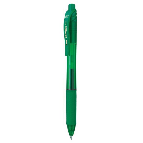 Pentel PBL107 Energel X Retractable Gel Rollerball Pens 0.7mm_ Green - Theodist