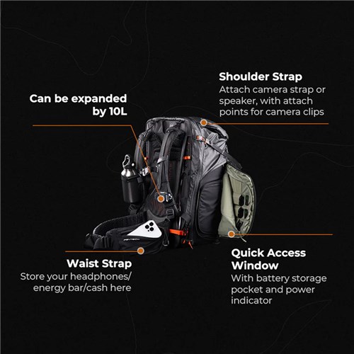 Pgytech P-CB-395 OnePro Flex 50L Camera Backpack Space Black + Camera Insert L 6976100486218_4 - Theodist