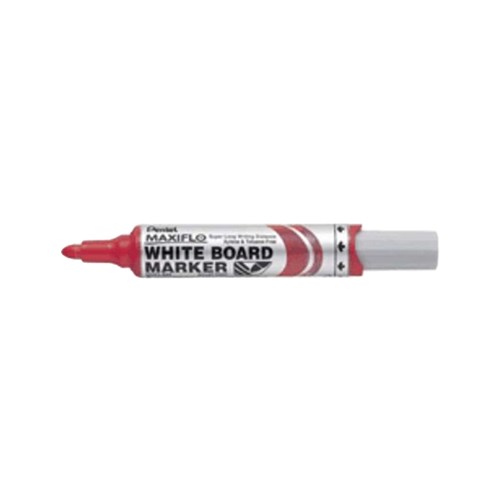 Pentel MWL5 Maxiflow Whiteboard Marker Bullet Point_Red - Theodist