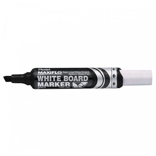 Pentel MWL6 Maxiflow Whiteboard Marker Chisel Tip_Black - Theodist