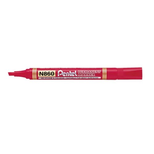 Pentel N860 Permanent Markers Chisel Point_RED - Theodist