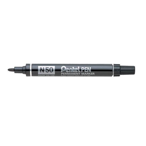 Pentel N50 Permanent Markers Bullet Point_BLK - Theodist