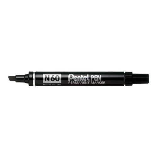 Pentel N60 Permanent Markers Chisel Point_BLK - Theodist