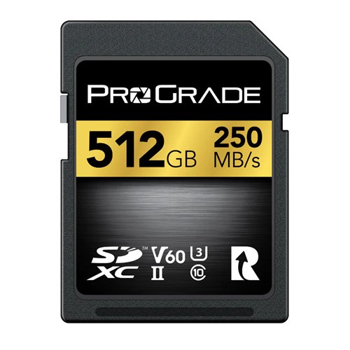 ProGrade SDXC Memory Card 512GB 250MB/S UHS-II V60 Gold - Theodist