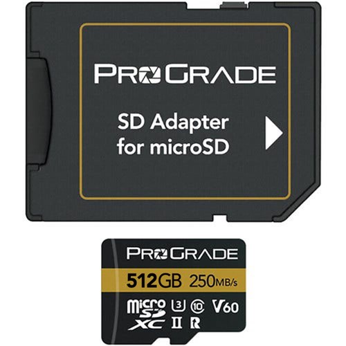 ProGrade Micro SDXC Card 512GB 250MB/S UHS-11 with Adapter V60 Gold - Theodist
