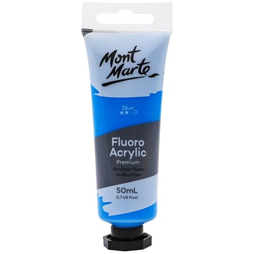 Mont Marte Fluoro Acrylic Paint Premium 50mL_BLU - Theodist