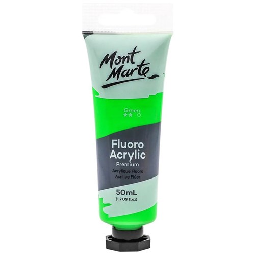 Mont Marte Fluoro Acrylic Paint Premium 50mL_GRN - Theodist