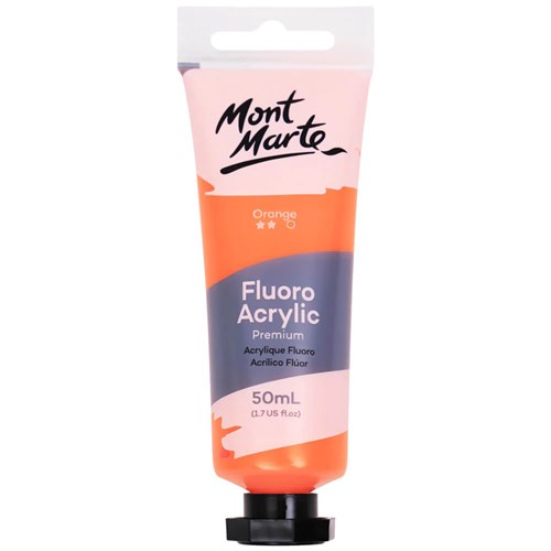 Mont Marte Fluoro Acrylic Paint Premium 50mL_ORG - Theodist