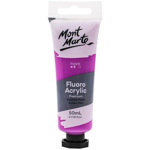 Mont Marte Fluoro Acrylic Paint Premium 50mL_PUR - Theodist