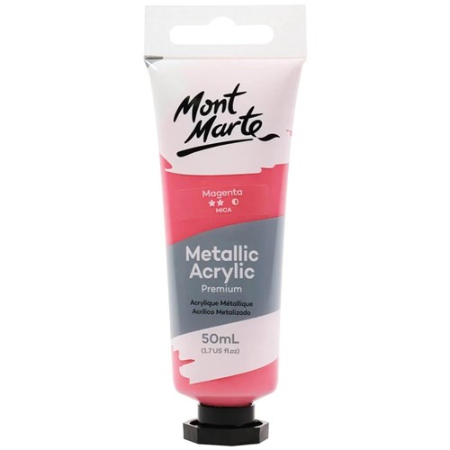 Monte Marte PMMT50 Paint Metallic Acrylic, Assorted Colors 50ml - Theodist
