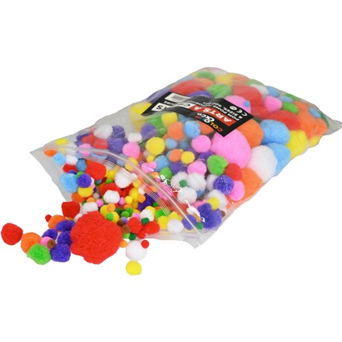 Colour & Co. PP500AC Pom Poms Assorted Colours and Sizes, 500 Pack_1 - Theodist