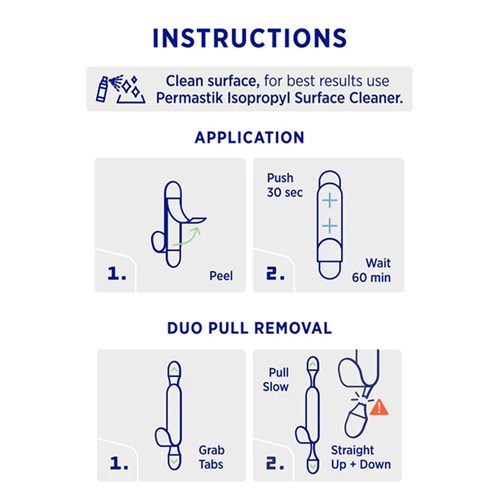 Permastik #136 Medium Steel Metal Hooks, 3 Hooks, 3 Strips, Holds 1kg Strong, Cleanest Duo Pull Removal_5 - Theodist