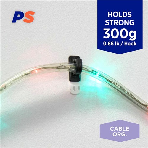 Permastik #177 Small Black Cable Clips, 12 Pack, Holds 300g Strong_1 - Theodist