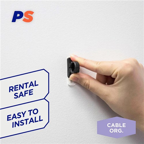 Permastik #177 Small Black Cable Clips, 12 Pack, Holds 300g Strong_2 - Theodist