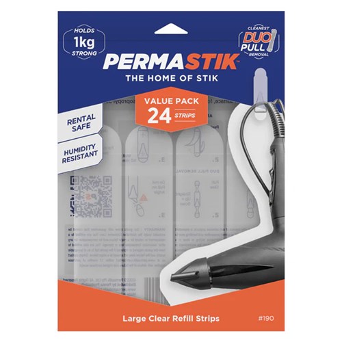Permastik #190 Large Clear Refill Strips, 24 Strip, Holds 1kg Strong - Theodist