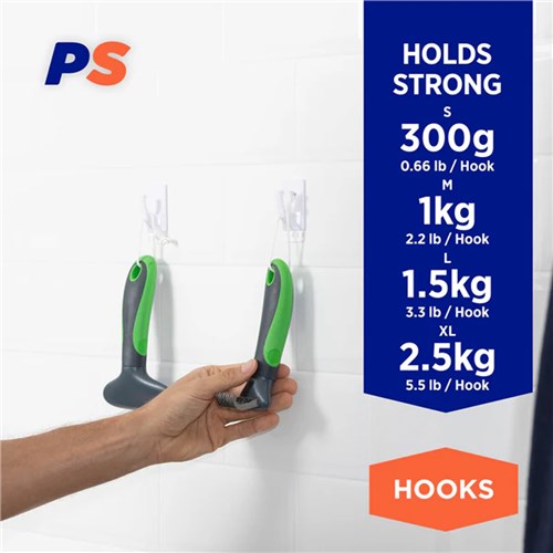 Permastik #2504 Mixed Utility Hooks, 12 Hooks, Holds 300g 4xS, 1KG 4xM, 1.5kg 2xL, 2.5kg 2xXL_1 - Theodist