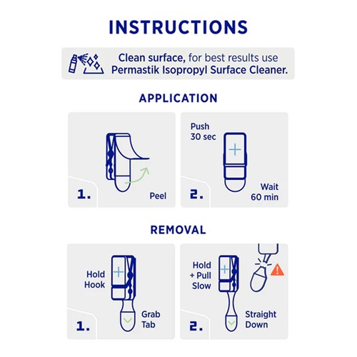 Permastik #7023 Spring Clips, 4 Clips, 4 Strips, Holds 500g Strong_5 - Theodist