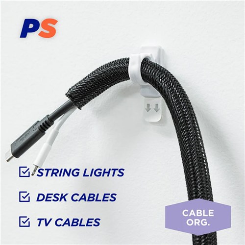 Permastik #837 Large Cable Clips, 5 Clips, 5 Strips, Holds 500g Strong_7 - Theodist