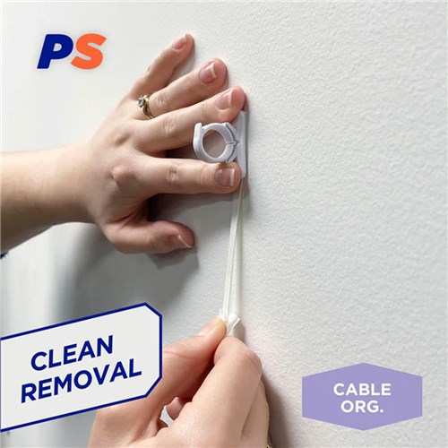 Permastik #838 Small Cable Clips, 5 Hooks, 5 Strips, Holds 300g Strong_3 - Theodist