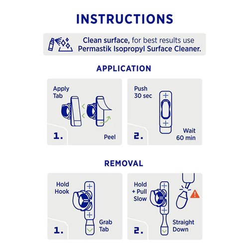 Permastik #838 Small Cable Clips, 5 Hooks, 5 Strips, Holds 300g Strong_5 - Theodist