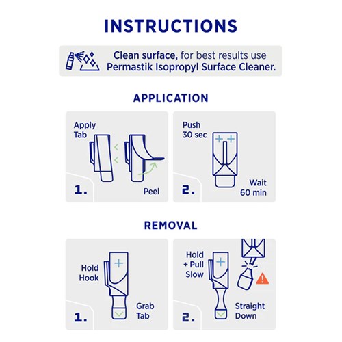 Permastik #845 Medium Utility Hooks, 6 Hooks, 6 Strips, Holds 1kg Strong_5 - Theodist