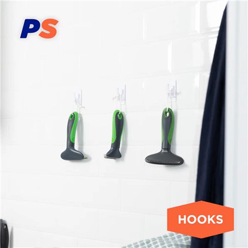 Permastik #845 Medium Utility Hooks, 6 Hooks, 6 Strips, Holds 1kg Strong_6 - Theodist