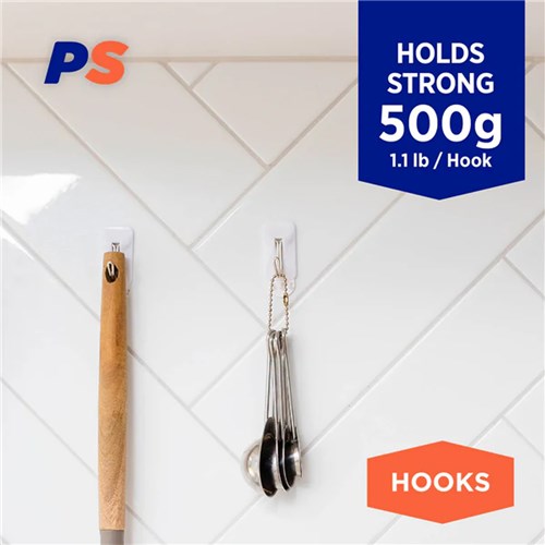 Permastik #856 Small Kitchen Hooks, 9 Hooks, 9 Strips, Holds 500g Strong_1 - Theodist