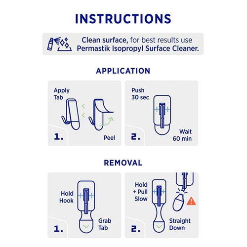 Permastik #856 Small Kitchen Hooks, 9 Hooks, 9 Strips, Holds 500g Strong_5 - Theodist