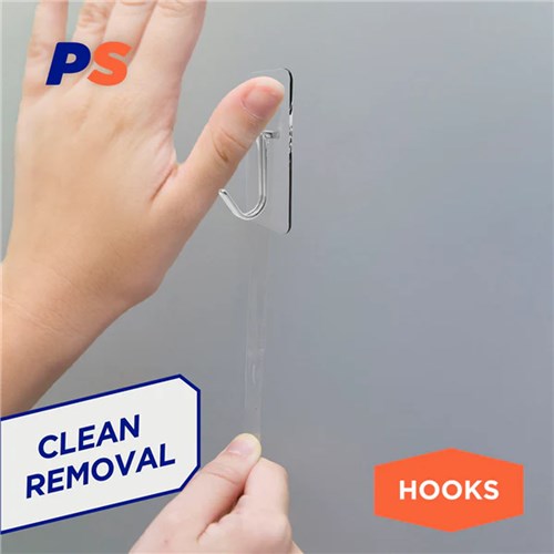 Permastik #858 Small Clear Kitchen Hooks, 9 Hooks, 9 Strips, Holds 500g Strong_3 - Theodist
