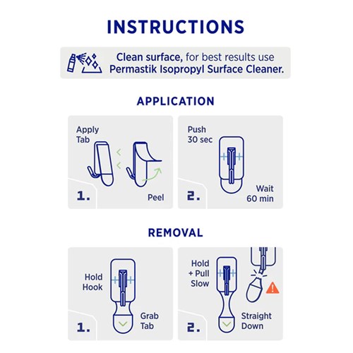 Permastik #858 Small Clear Kitchen Hooks, 9 Hooks, 9 Strips, Holds 500g Strong_5 - Theodist