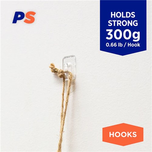 Permastik #876 Clear Mini Hooks, 12 Hooks, 12 Strips, Holds 300g Strong_1 - Theodist