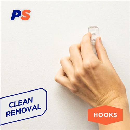 Permastik #876 Clear Mini Hooks, 12 Hooks, 12 Strips, Holds 300g Strong_3 - Theodist
