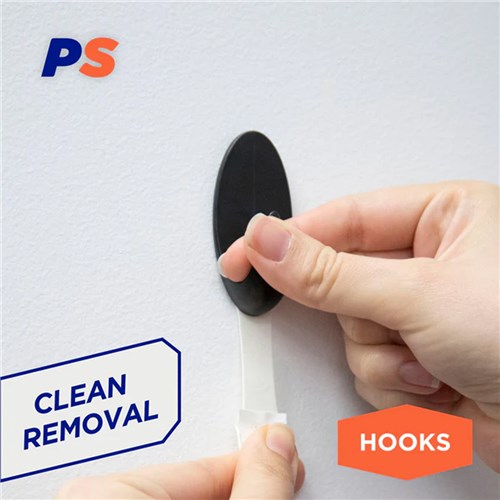 Permastik #878 Medium Black Vogue Hooks, 6 Hooks, Holds 1kg Strong_3 -  Theodist