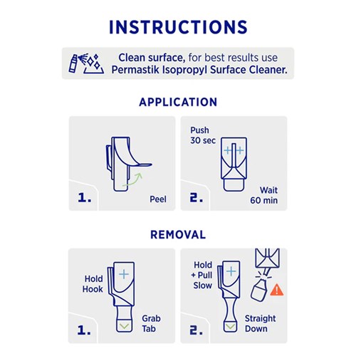Permastik #881 Small Utility Hooks, 10 Hooks, 10 Strips, Holds 300g Strong_5 - Theodist