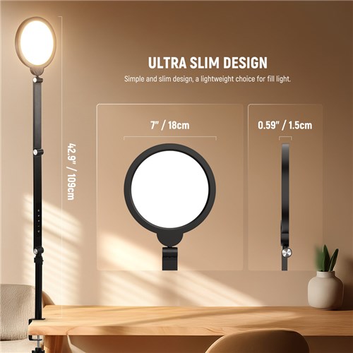 Neewer R18 Mounted 7” Desk Lamp Swing Arm Full Screen Light_1 - Theodist