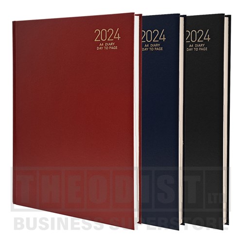 Regent REG141 2023 A4 Diary Black, Navy, Red Day to Page - Theodist